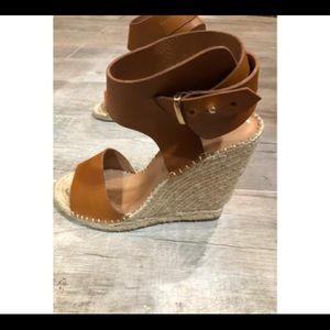 JOIE Palo Espadrille Buckle Wedges Sandals
